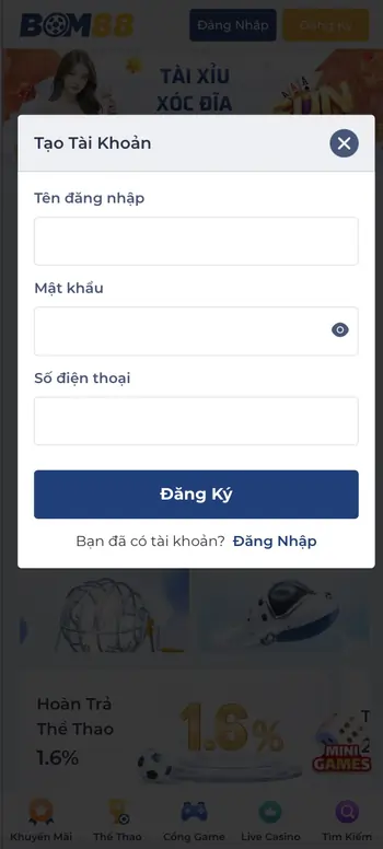 Đăng ký BOM88